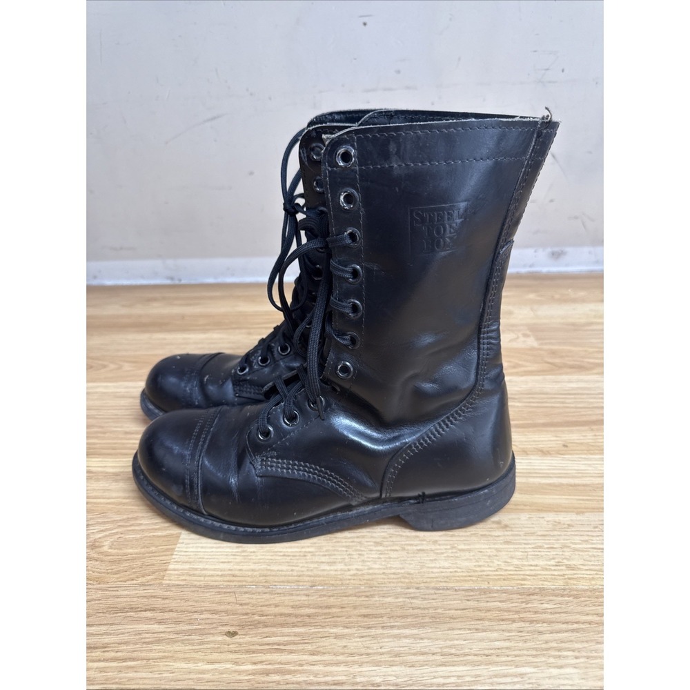 Vintage US Military Issue Combat Para-Trooper Jump Boots Mens Size 9.5 Black